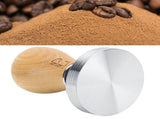 58mm Stainless Steel Flat Coffee Tamper Powder Pressed Hammer with Height Adjustable Wooden V1294-YM0901-3118200176411
