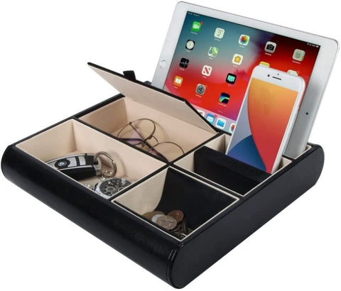 Valet Tray Leather Multi Catch Storage Box for Accessories, Keys, Phone, Wallet, Coin, V178-15468