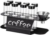 Coffee Bean Storage Containers - 8-pack Glass Jars for Storing Coffee Beans - Transparent Storage V1259-DP01-BO-453