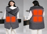 Grey Wearable Heated Blanket Shawl for Women - USB Powered Electric Wrap with 6 Carbon Fiber V888-ELOSUNG52209