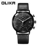 men's ultra-thin leather strap luminous waterproof date calendar V1347-937-16747-ROS-MAN