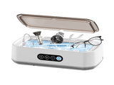 X81 White Ultrasonic Jewelry & Eyeglass Deep Cleaner with Cloth - Touch Control & 3-Level V888-ELOSUNG45418
