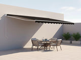 Outdoor Folding Arm Awning Retractable Sunshade Canopy Black 5.0m x 2.5m V63-842781
