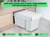 Pull Out Bin Kitchen Double Dual Slide Garbage Rubbish Waste 10L20L V63-824211