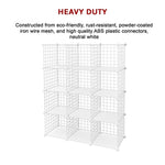 12 Cube Wire Grid Organiser Bookcase Storage Cabinet Wardrobe Closet White V63-827871