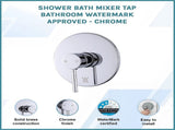 Shower Bath Mixer Tap Bathroom WATERMARK Approved - Chrome V63-827901