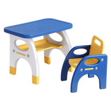 Keezi Kids Table and Chair Set HDPE Toddler Activity Play Set Blue/Yellow KTC-V-2PC-BLYE