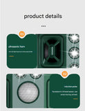 Green Solar Powered Ultrasonic Animal Repeller - Multi-Frequency Pest Deterrent with Motion Sensor, V888-ELOSUNG27650