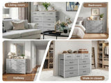 Artiss Chest of 9 Drawers Storage Dresser Tallboy Light Grey DIY-CDR-9D-LI-GY