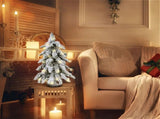 45cm Flocking Christmas Tree with Lights PVC Mini Christmas Tree Artificial Holiday Tree Christmas V1294-YM0716-220715CS021