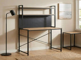 CARLA HOME Computer Desk with Hutch Shelves and Pegboard - Brown - Rustic - Steel V178-36436