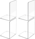 4 Pieces Bookends bookends Transparent Book Stand Book Holder Shelf Organizer Book Support V1188-MS101-03271-1