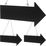 3pcs Wooden Arrow Hanging Sign with Rope for Cafe Pub Decor, Double Sided Writable Board Arrow V1192-AZ-W-21806