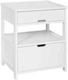 White Bedside Table with 2 Drawers V178-58533