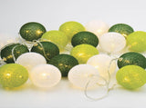 50 Ball Green Mix LONG 5m String Light Battery Box 5cm Cotton Ball Christmas Birthday Garden Special V382-GREENMIVBALLBATT50