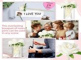 28 Pcs Valentine's Day Flower Rose Pens Valentine Gifts Artificial Floral 0.5mm Black Ink Gel Pen V1259-DP01-A-5621