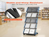Brochure Display Rack, Foldable 5 Pockets Literature Display Stand, Movable Floor Standing V952-WJZSXLDSDZJLCN4PI001V0
