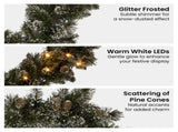 Christabelle Premium 2.7m Christmas Garland Snow with LED Lights and Pine Cones Cashmere Tree D 112_HZC274