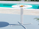 Gardeon Outdoor Bar Table Round Folding Desk Top 109cm Patio Furniture White FF-TABLE-SL-WH