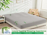 4 Piece Ultra Soft Bamboo Breathable Sheet Set -Hotel 2000TC Breathable Bed Sheets Set with 37 V1317-BAMBOO-AUK-4JT-SILVER-GREY