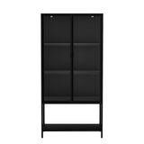 Stacked Glass Display Cabinet Collections Storage DBOX1004-4-D-BK