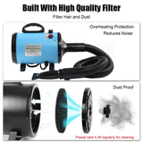 Pet Hair Dryer with Multiple Nozzles - Powerful and Quiet for Dogs and Cats V888-ELOSUNG11777