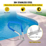 Pool Rail 32x23 Pool Railing 304 Stainless Steel 250LBS Load Capacity Silver Rustproof Pool Handrail V952-BXGYCFS3W32X23YC1V0