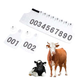 1-100 Cattle Number Ear Tag 6x7cm Set - Medium White Cow Sheep Livestock Label V238-SUPDZ-40208916742224