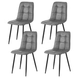 Artiss 4x Dining Chairs Retro PU Leather Kitchen Lounge Cafe Accent Chair Grey DINC-MO-BC002-GYX4