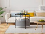 Round Side Table Bedside Storage Basket V63-921051