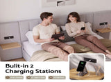 Artiss King Bed Frame with Wide Headboard, Floating Shelves and USB Grey BFRAME-I-ALTO-K-GY-AB