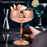 Copper Champagne Glasses Set of 2 Stainless Steel Vintage Cocktail Glass Wine Goblet V1369-AZ3-W-11669