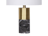 Sarantino Metal and Faux Marble Table Lamp in Black LMP-MLM-4550-BK
