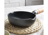 Cast Iron Pot, Even Heating Multifunctional Non-Stick Stir Fry Pan, 11 x 4cm V1263-JX-2988