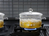 Glass Cooking Pot, Glass Simmering Pot for Stove, 1.9L Heat-proof Glass Cooking Pot with Lid, High V1370-AZ4-16644