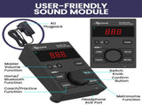 Karrera 18S Electronic Drum Kit Mesh Pads 8in Snare Bluetooth Sounds USB/MIDI Output Kick Pedal ELE-DRM-18S
