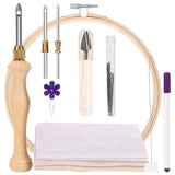 Beginner Punch Needle Kit for Embroidery Adjustable 3-Needle Punch Needle, Embroidery Hoop, Monks V1192-AZ-W-24523