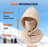 Windproof Winter Mask Hat, 2026 New Winter Balaclava Ski Thermal Fleece Hoodie Mask Neck Cover Warm V1258-DP02-F-821
