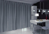 Blockout Curtains 600x270cm PINCH PLEAT Hooks High Level Fabric Grey Blue V702-CNB2-3-2730-GRAY