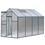 Green Fingers Greenhouse 2.52x1.9x1.83M Aluminium Polycarbonate Green House Garden Shed GH-ALU-252X190-GN-AB