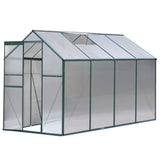 Green Fingers Greenhouse 2.52x1.9x1.83M Aluminium Polycarbonate Green House Garden Shed GH-ALU-252X190-GN-AB