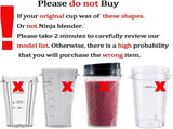 Replacement 24oz Blender Cup with Sip & Seal Lid For Nutri Ninja BL450 BL456 BL480 BL482 BL640 BL642 V1258-DP02-C-1061