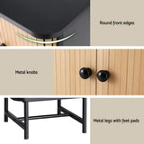 Artiss Bedside Table with Sliding Doors BORIS FUR-Y-SLD-01-BKWD