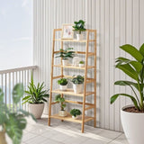 VEVOR Bamboo Bookshelf 4 Tiers Bamboo Ladder Bookshelf Trapezoid Storage Rack V952-TBSJTBZZTX4GVCXBQV0