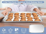Stainless Steel Toaster Oven Trays, 2 Pack Small Non Toxic Baking Cookie Sheets for Cake Baking, V1189-LC-RY-00059