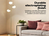 Artiss 3-Light Tree Floor Lamp 165cm Tall Standing Light with Sphere Glass Shades for Modern Homes LAMP-FLOOR-3-GL-GD