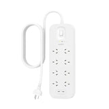 Belkin Connect 8-Outlet Surge Protector With Dual USB-C Ports - White , 30W, 2M Cord, V1202-V2-MPA-SRB004AU2M