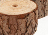 4-Pack Artificial Tree Stump Planter Pots with Realistic Bark Texture, Rustic Wood Flower Pots for V1369-AZ3-W-21951