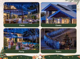 Jingle Jollys 32M Christmas Lights Solar Icicle String Lights 960 LED Blue XM-LED-960-IC-BL-40M-SLA