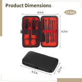 12PCS 10-in-1 Manicure Set, Stainless Steel Nail Pedicure Kit with PU Leather Travel Case, V1369-AZ3-W-08847
